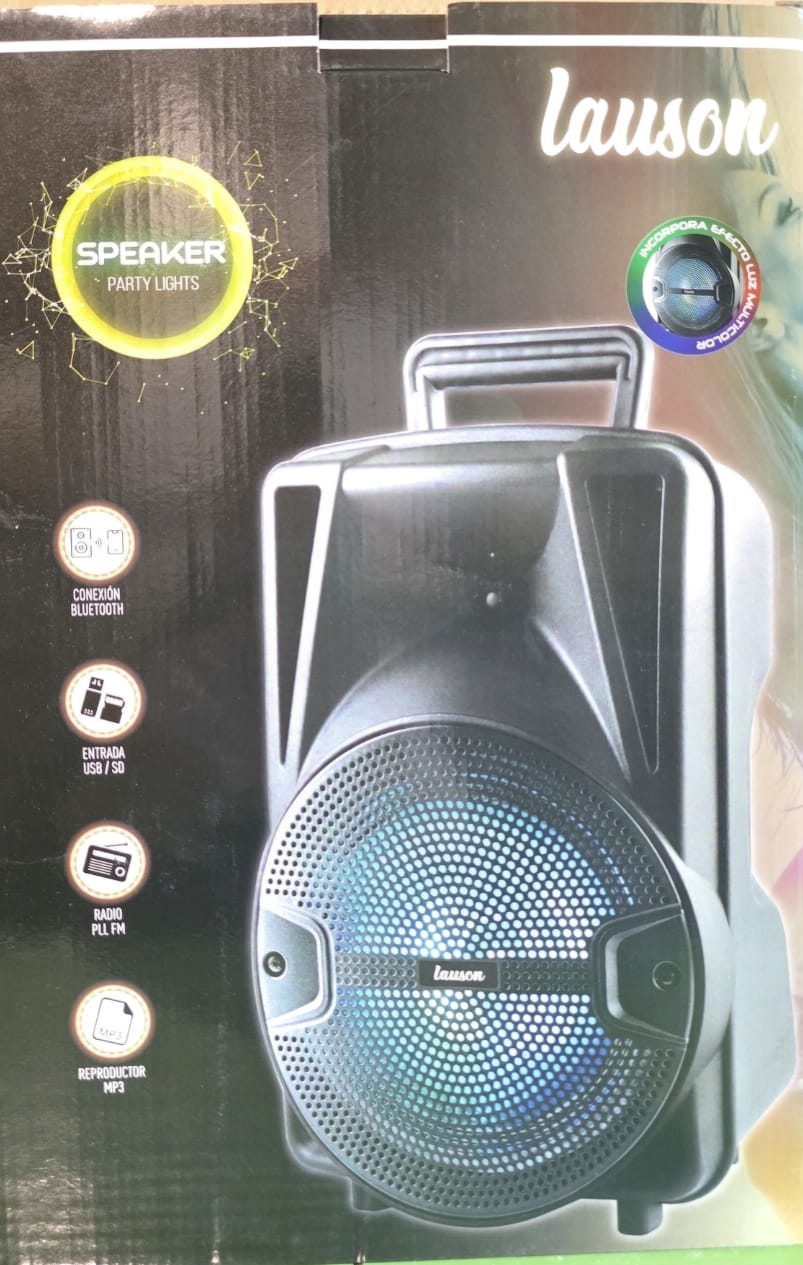 altavoz de 25w marca lauson con bluetooth y batería 